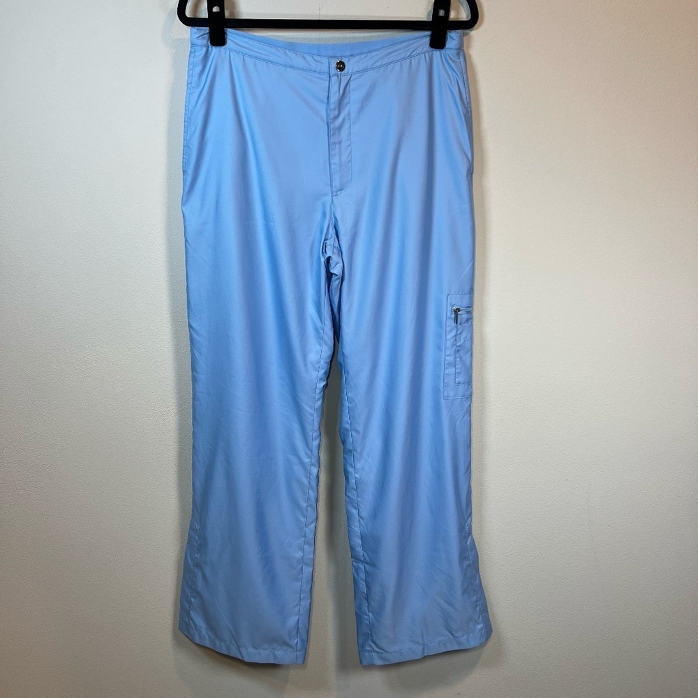 Ralph Lauren Golf Lined Performance Pants Light Blue Outdoor Wind Side Zip Sz 12